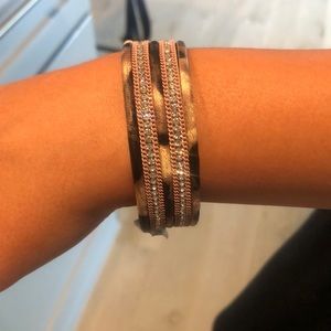 Trendy animal print magnetic close cuff bracelet